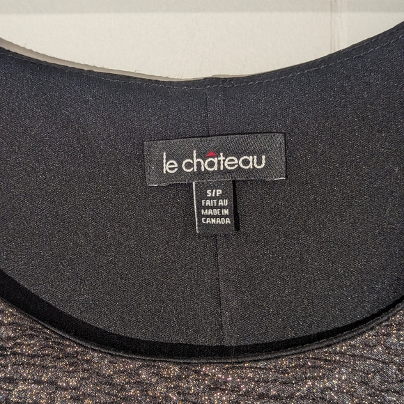 Le Chateau Black Shimmer Dress Women's Size Small - Picture 3 of 4